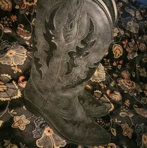 Roper black sparkly boots 9B